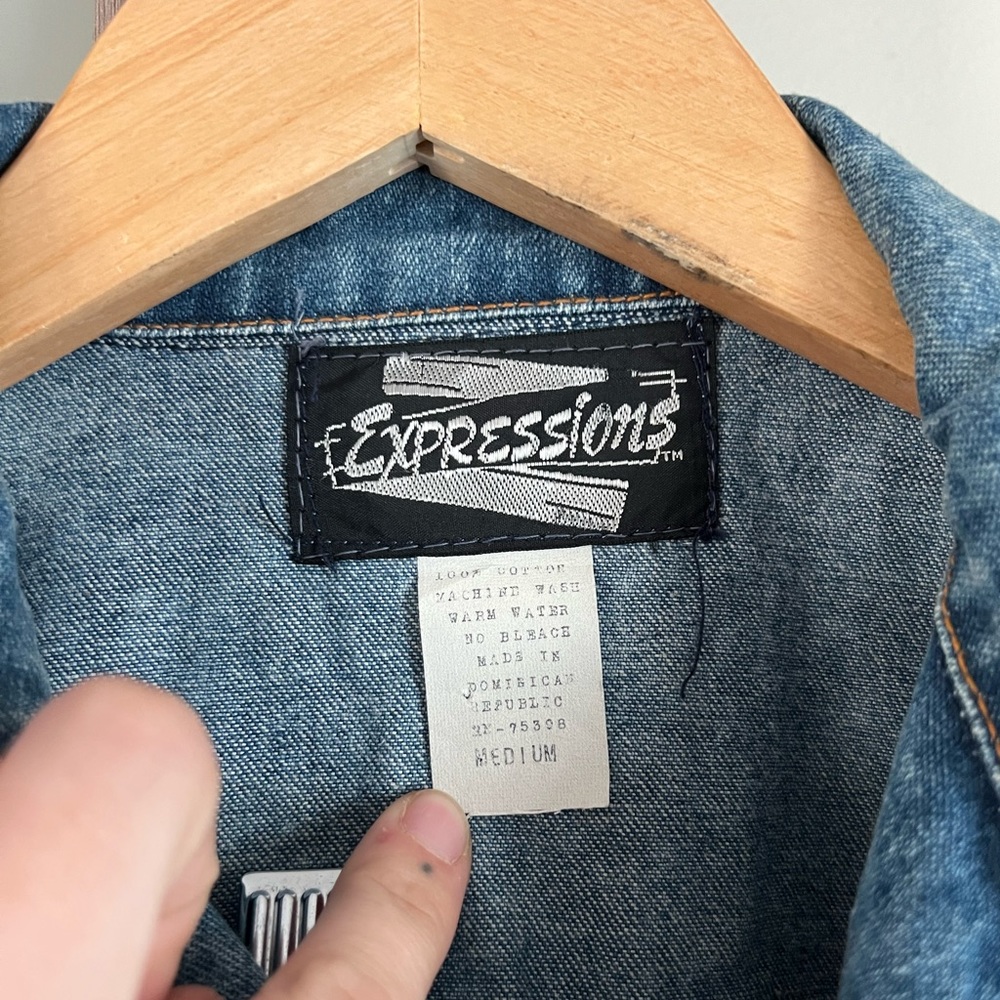 Vintage 80s Custom Embellished Denim Jacket - Picture 7 of 7